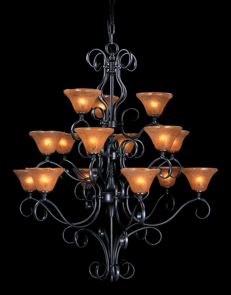 Fifteen Light Chandelier from the Black Forest Collection