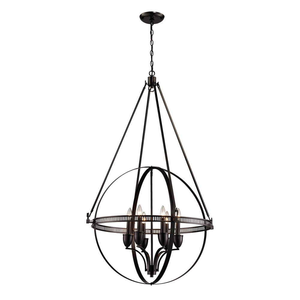 Hemispheres 6 Light Pendant In Oil Rubbed Bronze