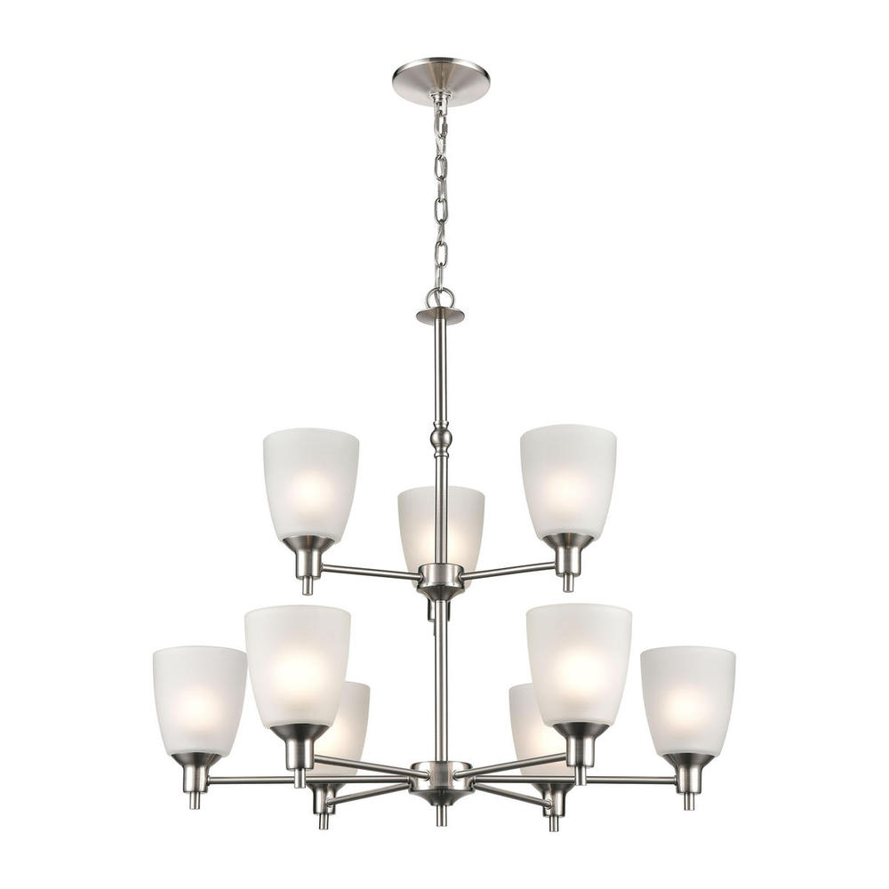 Thomas - Jackson 29'' Wide 9-Light Chandelier - Brushed Nickel