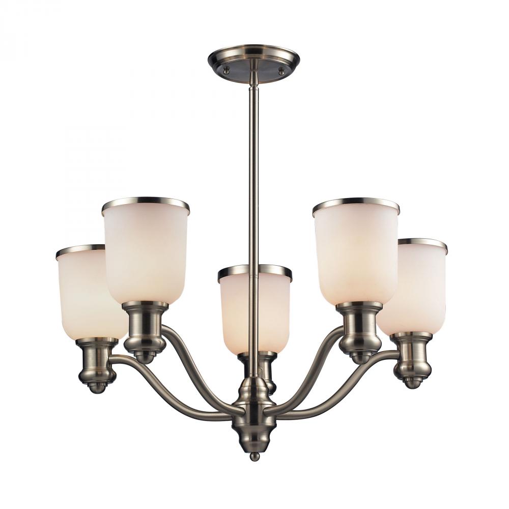 Brooksdale 5 Light Chandelier In Satin Nickel An