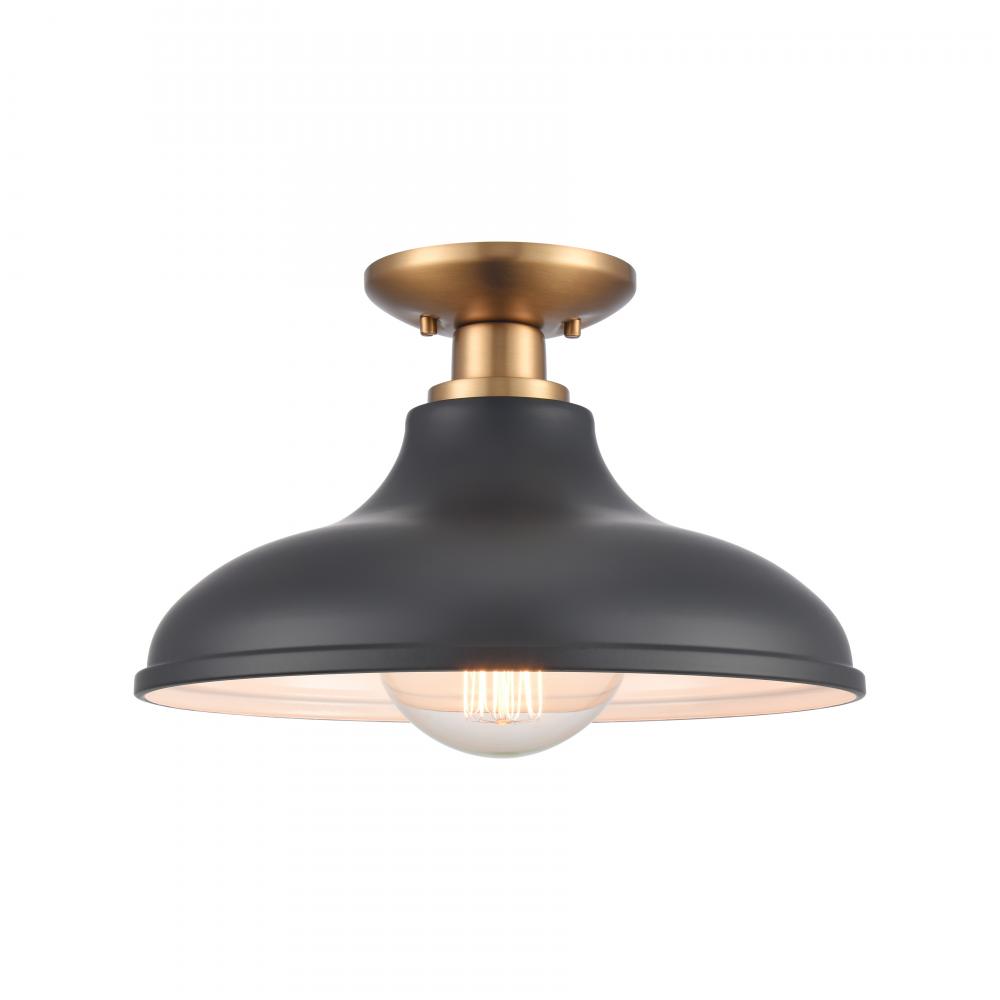 Grenville 13'' Wide 1-Light Semi Flush Mount - Brushed Gold