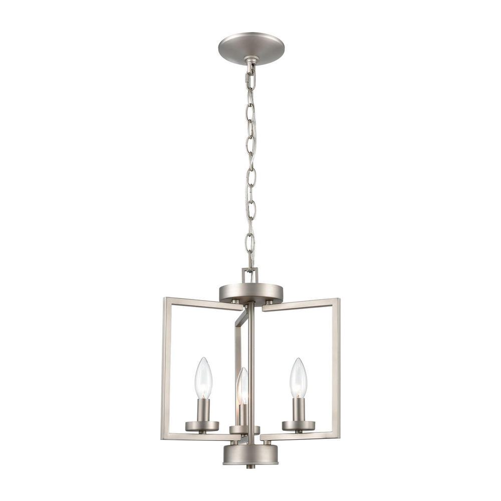 Thomas - West End 14.5'' Wide 3-Light Semi Flush Mount - Brushed Nickel