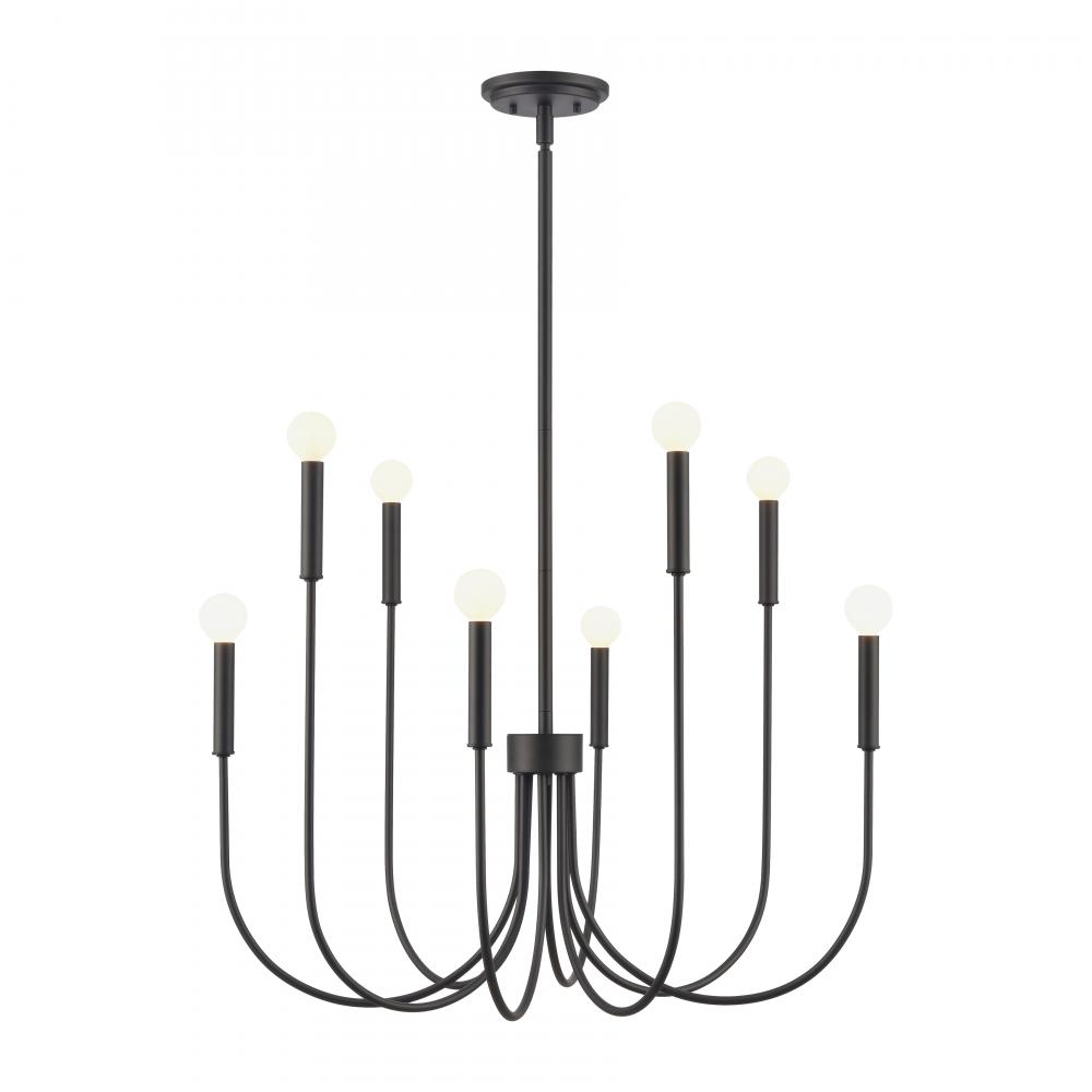 Ulla 28'' Wide 8-Light Chandelier - Matte Black