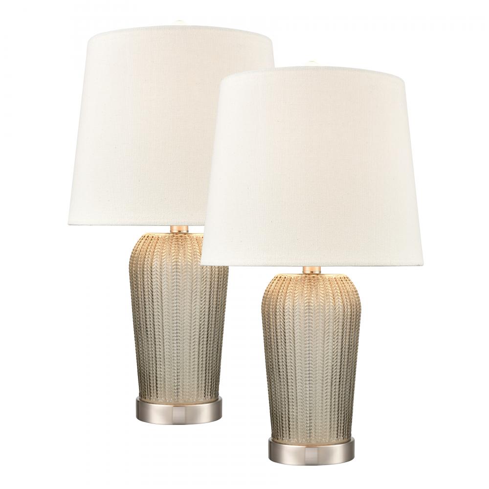 Prosper 21'' High 1-Light Table Lamp - Set of 2 Gray Smoke