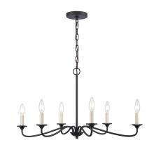 ELK Home 90210/6 - Ellisville 30'' Wide 6-Light Chandelier - Matte Black