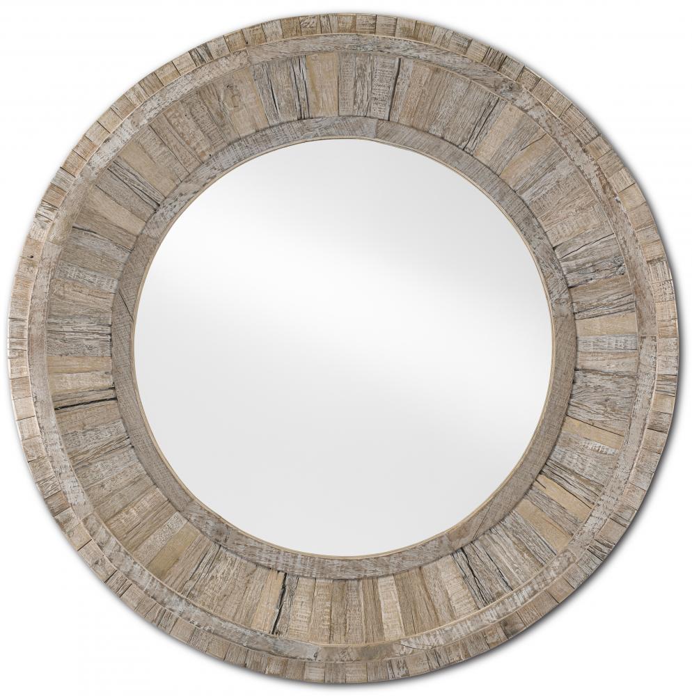 Kanor Round Whitewash Mirror