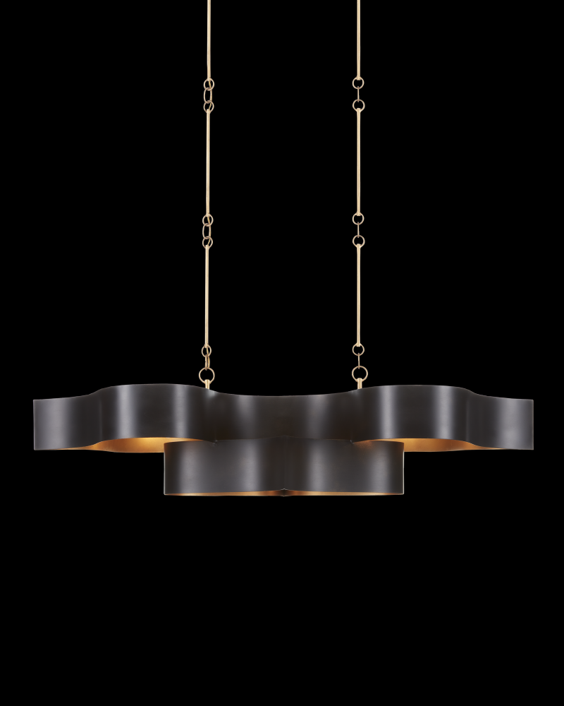 Grand Lotus Oval Black Chandelier