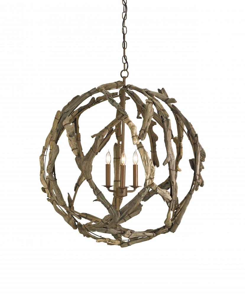 Driftwood Orb Chandelier