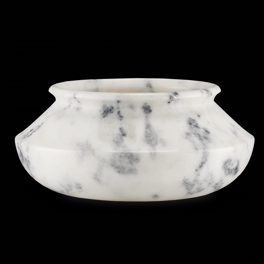 Punto Large White Marble Bowl