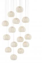 Currey 9000-0912 - Piero White 15-Light Round Multi-Drop Pendant