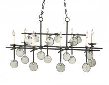 Currey 9124 - Sethos Black Recycled Glass Rectangular Chandelier